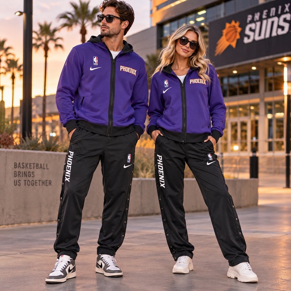 Nike Phoenix Suns NBA Authentics Dri-FIT Warm Up Tearaway Tracksuit Set L Tall